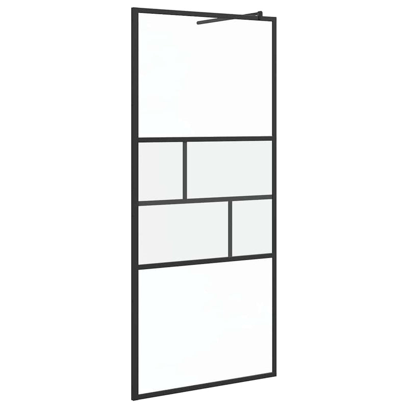 Afbeelding laden in galerijviewer, Vidaxl inloop douche wand zwart 80 x 195 x 0.5 cm glas en aluminium
