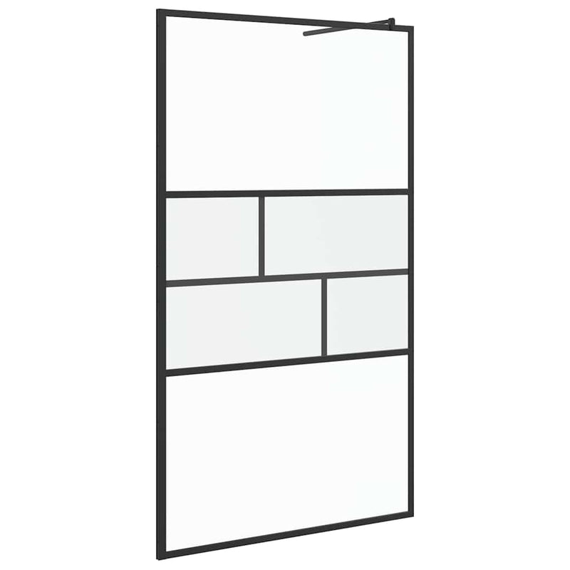 Afbeelding laden in galerijviewer, Vidaxl inloop douche wand zwart 80 x 195 x 0.5 cm glas en aluminium
