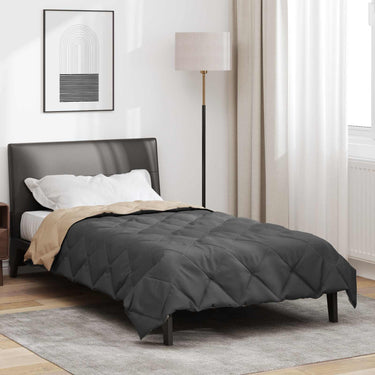 Vidaxl zomer dekbed antraciet en taupe 200 x 135 cm microfiber