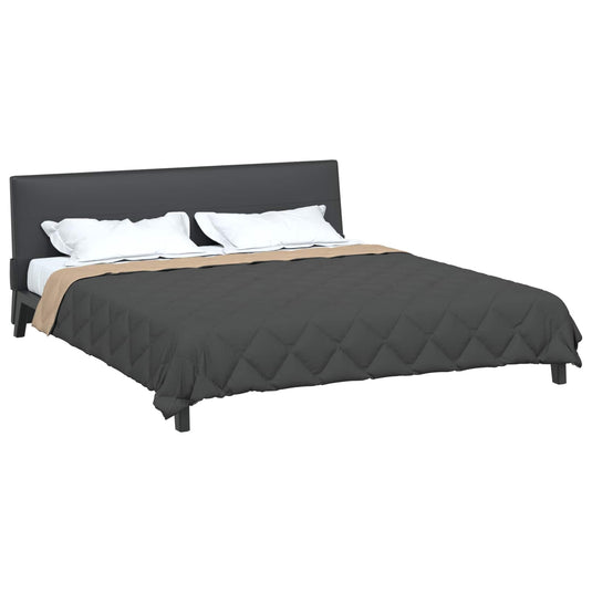 Vidaxl zomer dekbed antraciet en taupe 240 x 200 cm microfiber