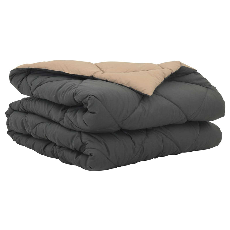 Afbeelding laden in galerijviewer, Vidaxl zomer dekbed antraciet en taupe 220 x 135 cm microfiber
