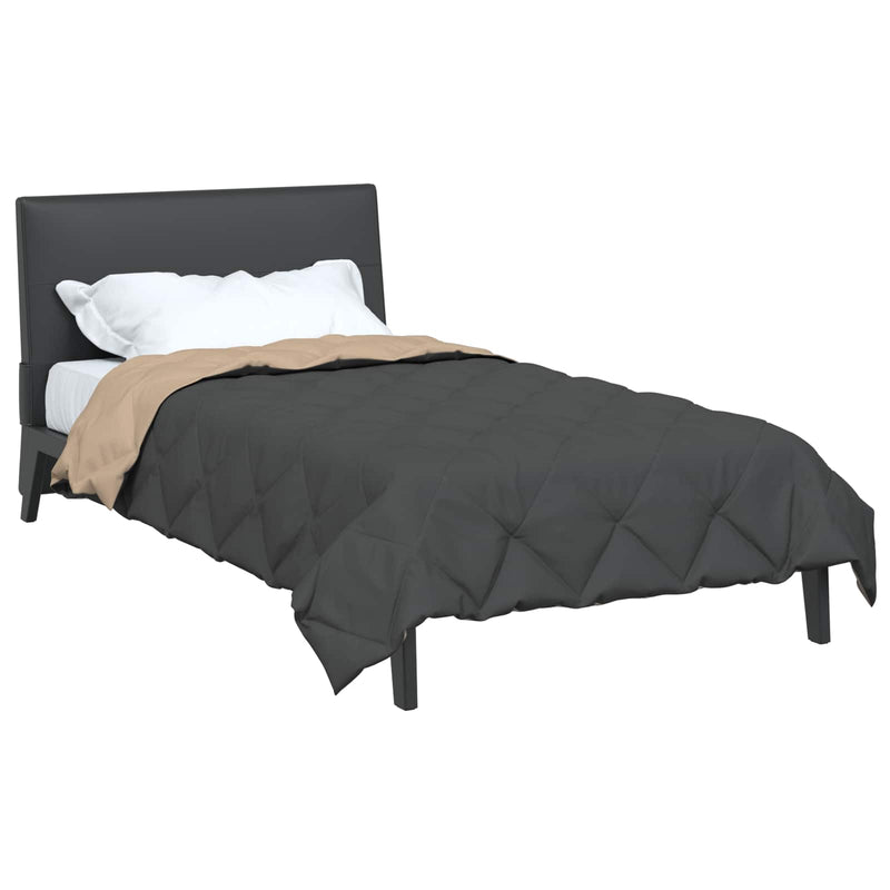 Afbeelding laden in galerijviewer, Vidaxl zomer dekbed antraciet en taupe 220 x 135 cm microfiber
