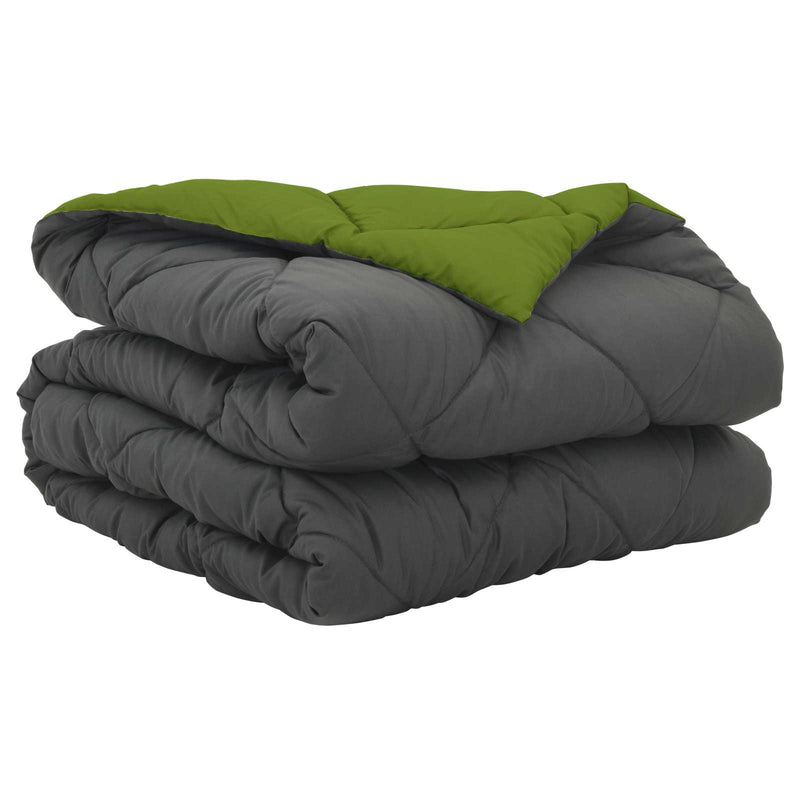 Afbeelding laden in galerijviewer, Vidaxl zomer dekbed groen en antraciet 220 x 135 cm microfiber
