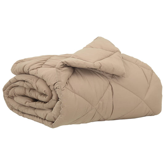Vidaxl zomer dekbed taupe 200 x 140 cm microfiber