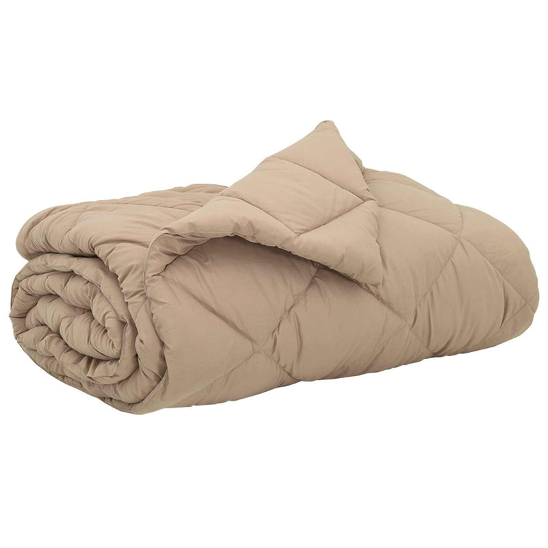 Afbeelding laden in galerijviewer, Vidaxl zomer dekbed taupe 200 x 200 cm microfiber
