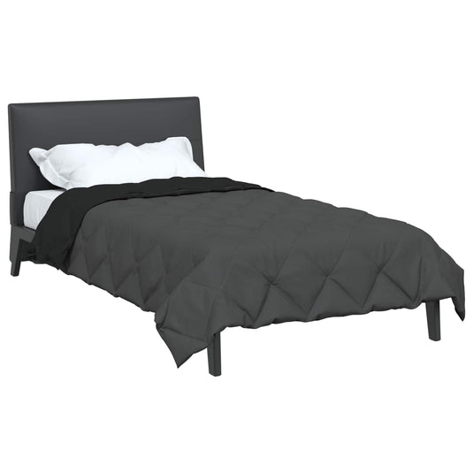 Vidaxl zomer dekbed zwart en anthraciet 200 x 140 cm microfiber