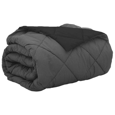 Vidaxl zomer dekbed zwart en anthraciet 220 x 240 cm microfiber