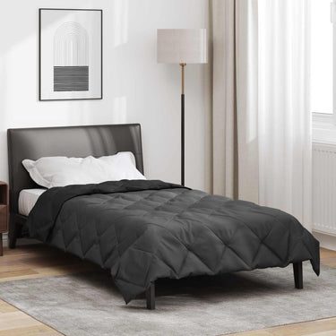 Vidaxl vol jaar dekbed zwart en anthraciet 200 x 135 cm microfiber
