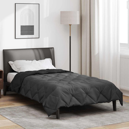 Vidaxl vol jaar dekbed zwart en anthraciet 200 x 135 cm microfiber