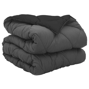 Vidaxl vol jaar dekbed zwart en anthraciet 200 x 135 cm microfiber