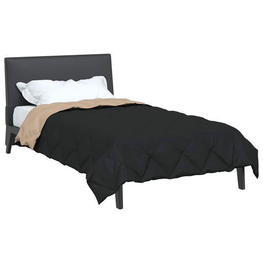 Vidaxl vol jaar dekbed zwart en taupe 200 x 140 cm microfiber