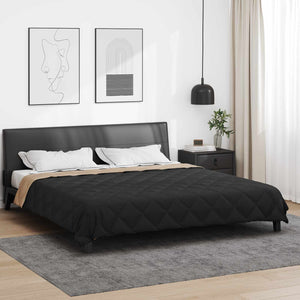 Vidaxl vol jaar dekbed zwart en taupe 240 x 200 cm microfiber