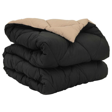 Vidaxl vol jaar dekbed zwart en taupe 220 x 155 cm microfiber