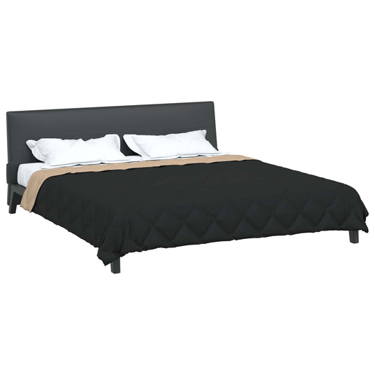 Vidaxl vol jaar dekbed zwart en taupe 220 x 240 cm microfiber