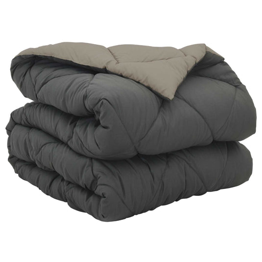 Vidaxl vol jaar dekbed lichtgrijs en antraciet 220 x 155 cm microfiber