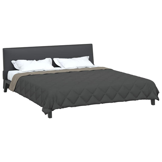 Vidaxl vol jaar dekbed lichtgrijs en antraciet 220 x 200 cm microfiber