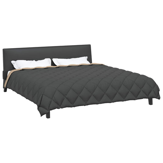 Vidaxl winter dekbed antraciet en taupe 240 x 200 cm microfiber