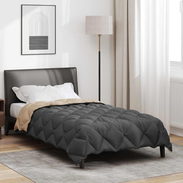 Vidaxl winter dekbed antraciet en taupe 220 x 155 cm microfiber