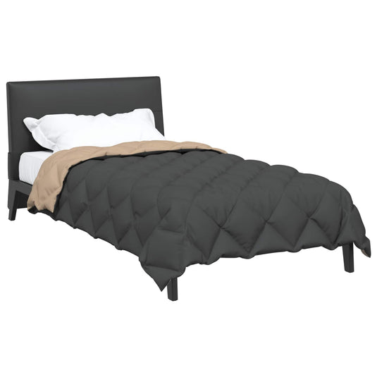 Vidaxl winter dekbed antraciet en taupe 220 x 155 cm microfiber