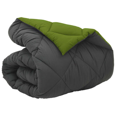 Vidaxl winter dekbed groen en antraciet 200 x 135 cm microfiber