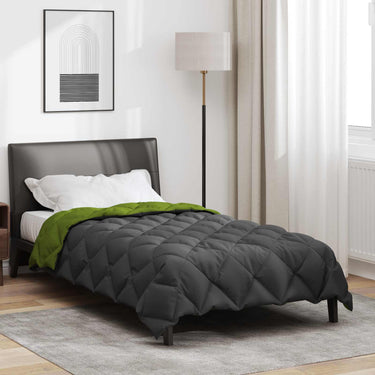 Vidaxl winter dekbed groen en antraciet 200 x 140 cm microfiber