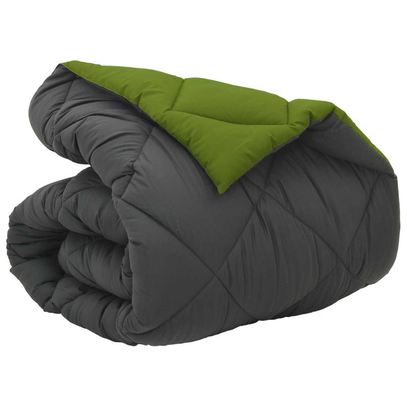 Afbeelding laden in galerijviewer, Vidaxl winter dekbed groen en antraciet 200 x 140 cm microfiber
