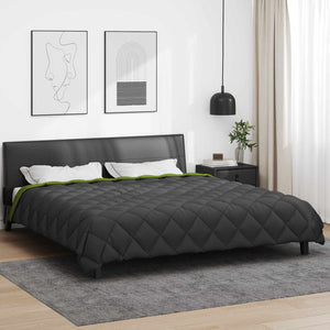 Vidaxl winter dekbed groen en antraciet 240 x 200 cm microfiber