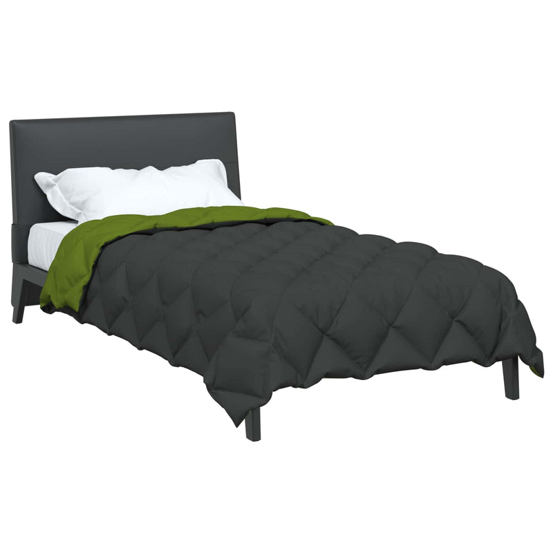 Afbeelding laden in galerijviewer, Vidaxl winter dekbed groen en antraciet 220 x 140 cm microfiber
