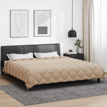 Vidaxl winter dekbed taupe 220 x 200 cm microfiber