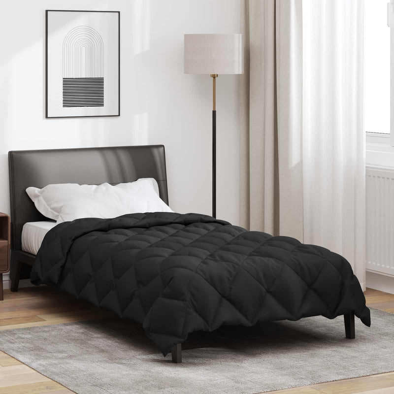 Afbeelding laden in galerijviewer, Vidaxl winter dekbed zwart 200 x 140 cm microfiber
