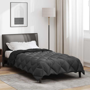 Vidaxl winter dekbed zwart en anthraciet 200 x 135 cm microfiber