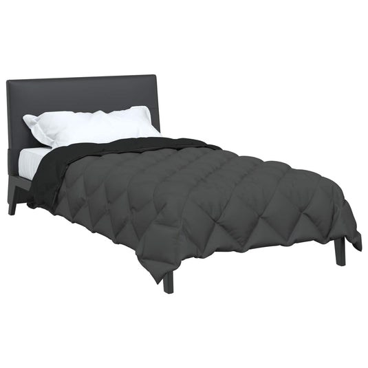 Vidaxl winter dekbed zwart en anthraciet 200 x 135 cm microfiber