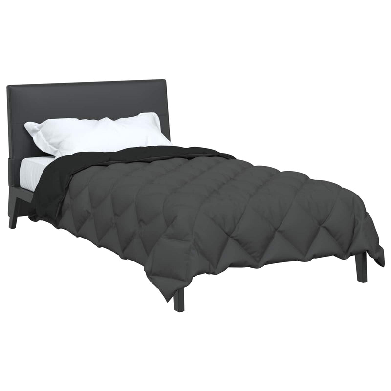 Afbeelding laden in galerijviewer, Vidaxl winter dekbed zwart en anthraciet 200 x 140 cm microfiber
