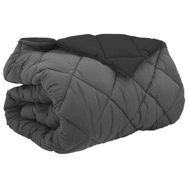 Vidaxl winter dekbed zwart en anthraciet 200 x 200 cm microfiber