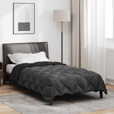 Vidaxl winter dekbed zwart en anthraciet 220 x 155 cm microfiber