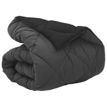 Vidaxl winter dekbed zwart en anthraciet 220 x 155 cm microfiber