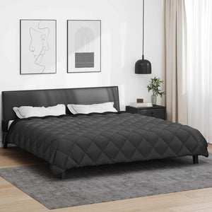 Vidaxl winter dekbed zwart en anthraciet 220 x 260 cm microfiber