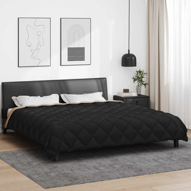 Vidaxl winter dekbed zwart en taupe 240 x 260 cm microfiber