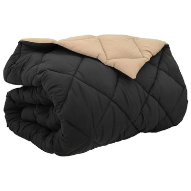 Vidaxl winter dekbed zwart en taupe 240 x 260 cm microfiber