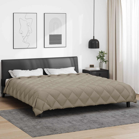 Vidaxl winter dekbed lichtgrijs 220 x 200 cm microfiber
