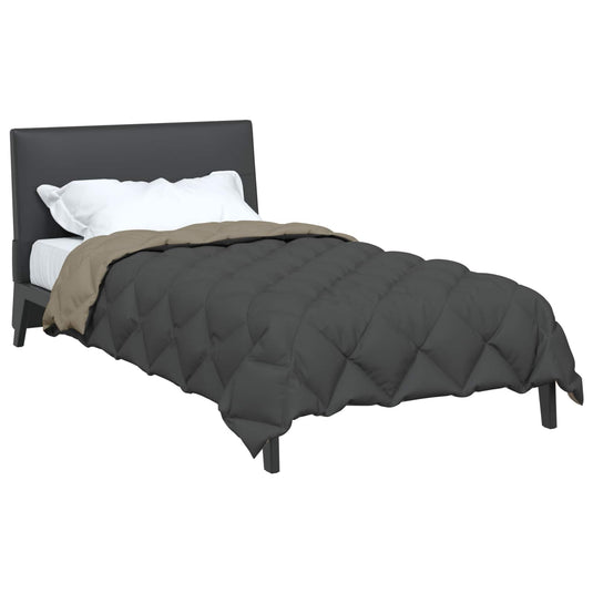 Vidaxl winter dekbed lichtgrijs en antraciet 200 x 140 cm microfiber