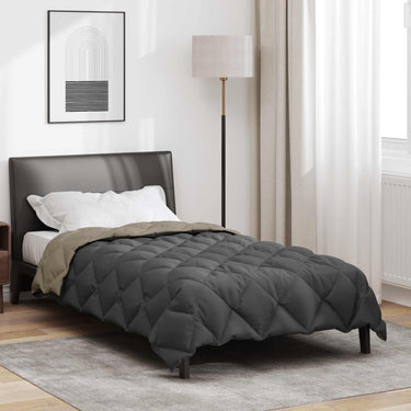 Vidaxl winter dekbed lichtgrijs en antraciet 200 x 155 cm microfiber
