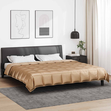 Vidaxl zomer dekbed goud 220 x 260 cm satijn en microfiber