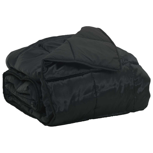 Vidaxl zomer dekbed zwart 200 x 135 cm satijn en microfiber