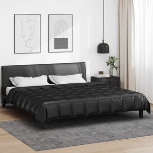 Vidaxl zomer dekbed zwart 220 x 240 cm satijn en microfiber