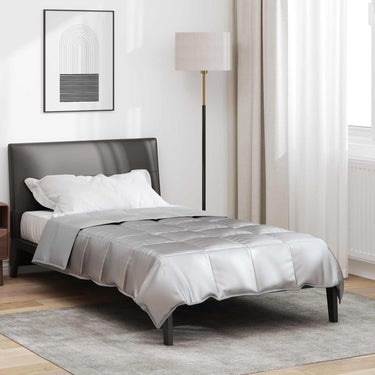 Vidaxl zomer dekbed zilver 200 x 135 cm satijn en microfiber