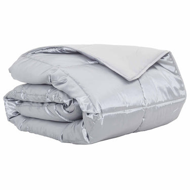 Vidaxl zomer dekbed zilver 220 x 140 cm satijn en microfiber
