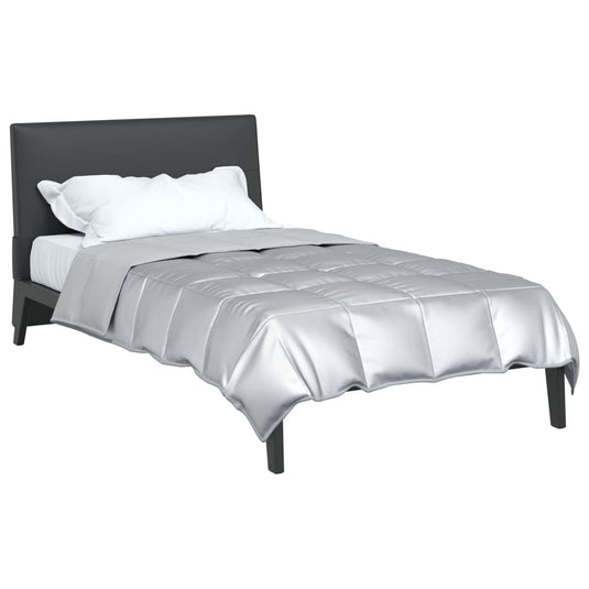 Vidaxl zomer dekbed zilver 220 x 140 cm satijn en microfiber
