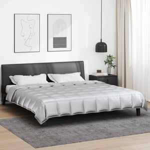 Vidaxl zomer dekbed zilver 240 x 260 cm satijn en microfiber
