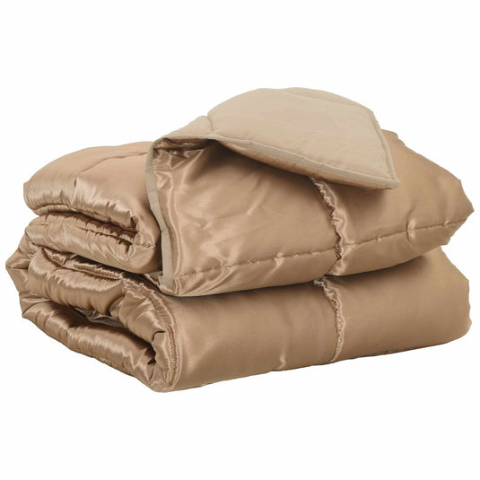 Vidaxl vol jaar dekbed goud 220 x 200 cm satijn en microfiber